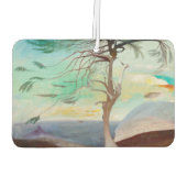 Eenvoudig Cedar Tree Landscape Painting Luchtverfrisser (Achterkant)