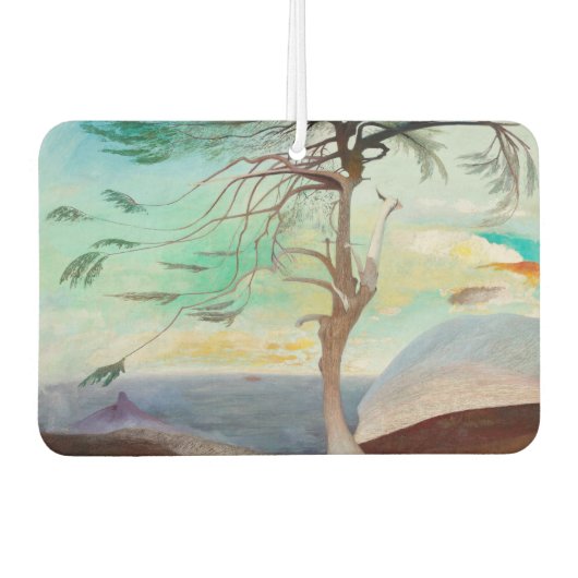 Eenvoudig Cedar Tree Landscape Painting Luchtverfrisser (Voorkant)