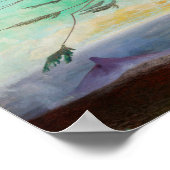 Eenvoudig Cedar Tree Landscape Painting Poster (Hoek)