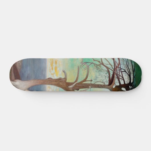Eenvoudig Cedar Tree Landscape Painting Skateboard (Horizontaal)