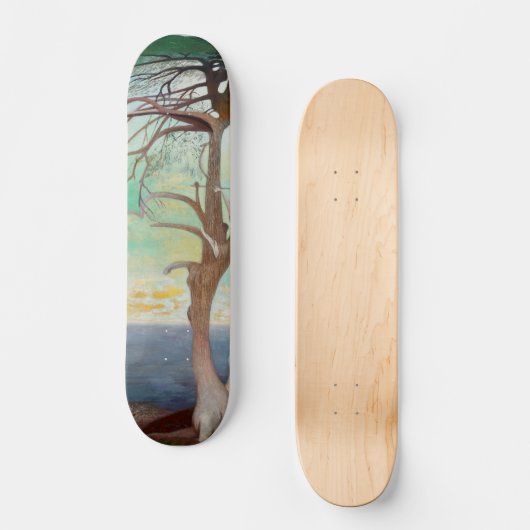 Eenvoudig Cedar Tree Landscape Painting Skateboard (Voorkant)