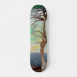 Eenvoudig Cedar Tree Landscape Painting Skateboard