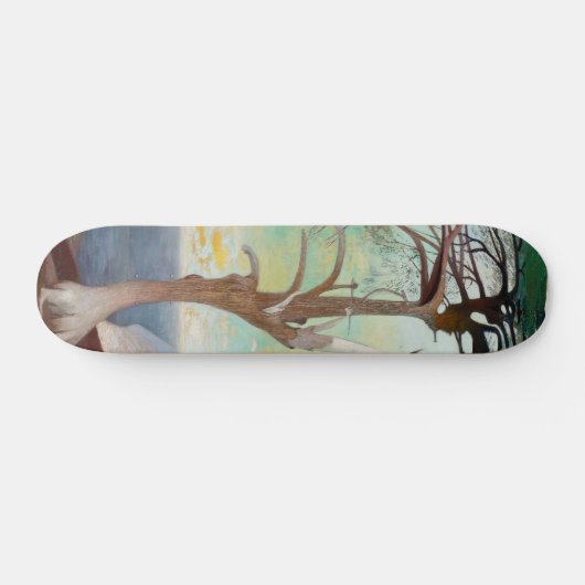 Eenvoudig Cedar Tree Landscape Painting Skateboard (Horizontaal)