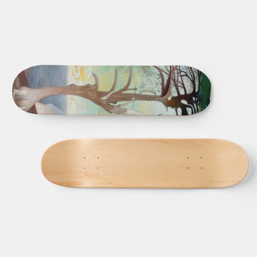 Eenvoudig Cedar Tree Landscape Painting Skateboard (Horizontaal)