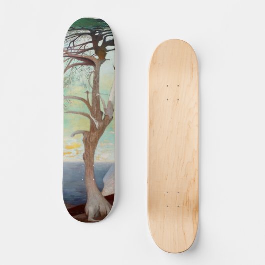 Eenvoudig Cedar Tree Landscape Painting Skateboard (Voorkant)