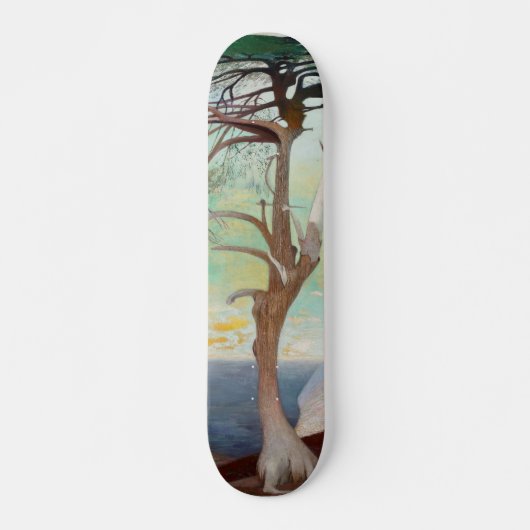 Eenvoudig Cedar Tree Landscape Painting Skateboard (Voorkant)