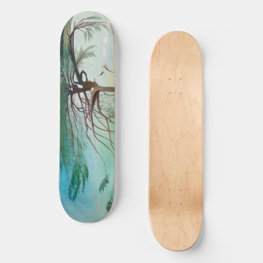 Eenvoudig Cedar Tree Landscape Painting Skateboard (Voorkant)
