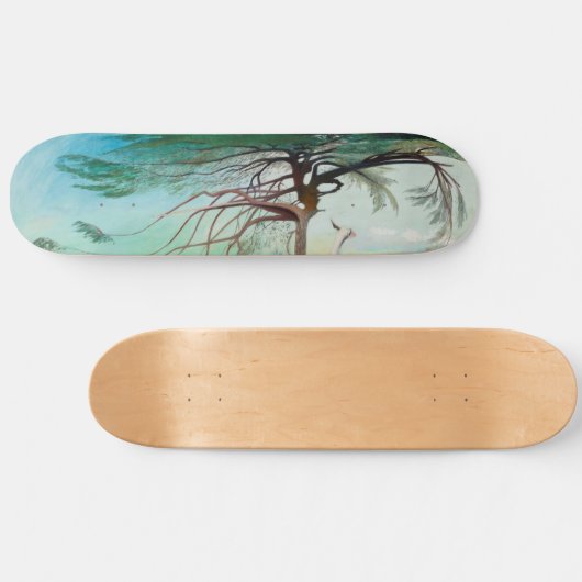 Eenvoudig Cedar Tree Landscape Painting Skateboard (Horizontaal)