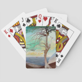 Eenvoudig Cedar Tree Landscape Painting Speelkaarten