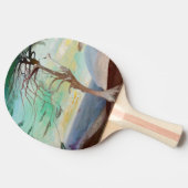 Eenvoudig Cedar Tree Landscape Painting Tafeltennisbatje (Zijkant)