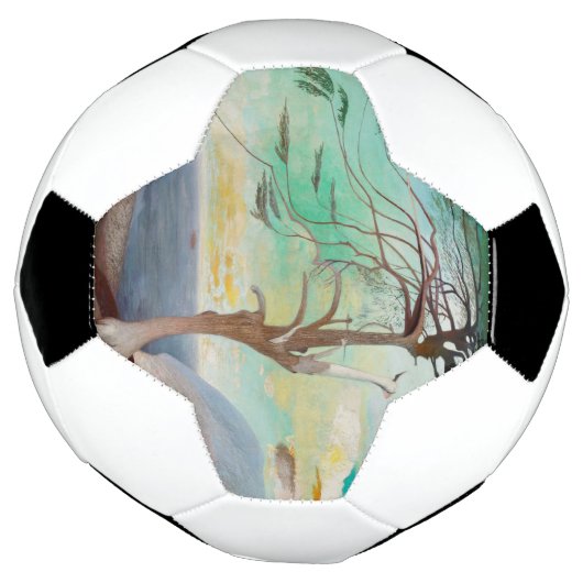 Eenvoudig Cedar Tree Landscape Painting Voetbal (Gedraaid)