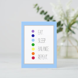 Eenvoudig Chakra-ontwerp voor Eat Sleep Balance Briefkaart