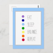 Eenvoudig Chakra-ontwerp voor Eat Sleep Balance Briefkaart (Voorkant / Achterkant)