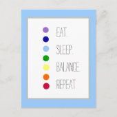 Eenvoudig Chakra-ontwerp voor Eat Sleep Balance Briefkaart (Voorkant)