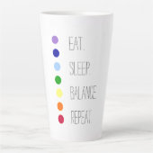 Eenvoudig Chakra-ontwerp voor Eat Sleep Balance Latte Mok (Voorkant)