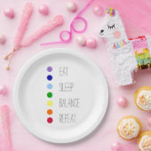 Eenvoudig Chakra-ontwerp voor Eat Sleep Balance Papieren Bordje (Feest)