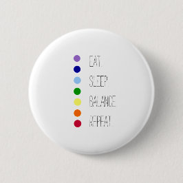 Eenvoudig Chakra-ontwerp voor Eat Sleep Balance Ronde Button 5,7 Cm
