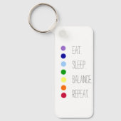 Eenvoudig Chakra-ontwerp voor Eat Sleep Balance Sleutelhanger (Voorkant)