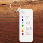 Eenvoudig Chakra-ontwerp voor Eat Sleep Balance Sleutelhanger (Voorkant)