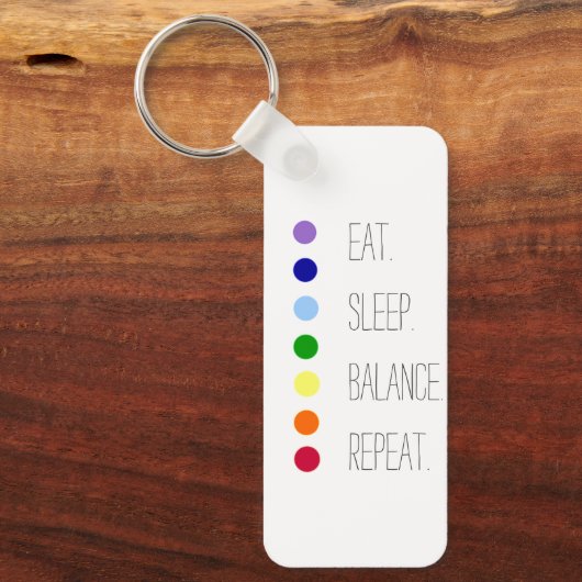 Eenvoudig Chakra-ontwerp voor Eat Sleep Balance Sleutelhanger (Voorkant)