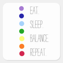 Eenvoudig Chakra-ontwerp voor Eat Sleep Balance Vierkante Sticker