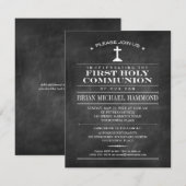 Eenvoudig Chalkboard Eerste Heilige Communie Kaart (Voorkant / Achterkant)