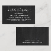 Eenvoudig Chalkboard-effect Bachelorette Party Tic Informatiekaartje (Voorkant / Achterkant)