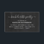 Eenvoudig Chalkboard-effect Bachelorette Party Tic Informatiekaartje<br><div class="desc">Pas deze bachelorette-partijkaarten eenvoudig aan met uw eigen tekst door de sectie "personaliseer deze sjabloon" te gebruiken of klik op de link "Pas verder aan" om de lettertypestijlen, -kleuren en -lay-out te wijzigen in een suite. Er is ook ruimte op de achterkant van de kaart om meer woorden of een...</div>