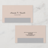 Eenvoudig Champagne Roze Grijs Minimalistisch Ontw Visitekaartje (Voorkant / Achterkant)