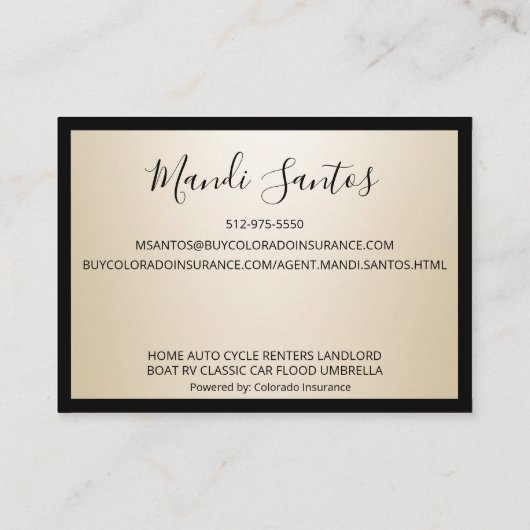 EENVOUDIG CHAMPAGNE VISITEKAARTJE (Achterkant)