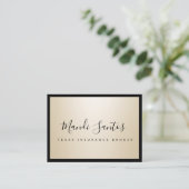 EENVOUDIG CHAMPAGNE VISITEKAARTJE (Staand voorkant)