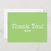Eenvoudig Chartreuse Groen Voeg uw tekst toe Dank Briefkaart (Voorkant / Achterkant)