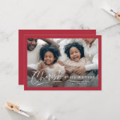 Eenvoudig Cherish Script 2 Foto Kerstmis Kaart (Voorkant / Achterkant in situ)