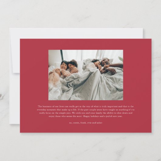 Eenvoudig Cherish Script 2-fotokerstmis Kaart (Achterkant)