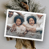 Eenvoudig Cherish Script 2-fotokerstmis Kaart