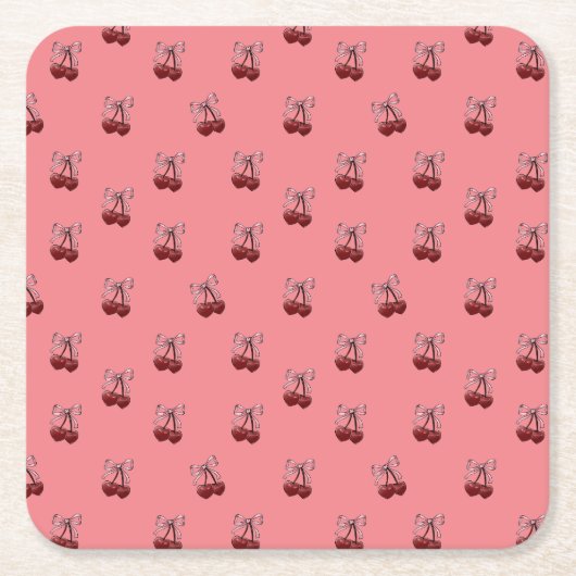 Eenvoudig Cherries Kartonnen Onderzetters (Voorkant)