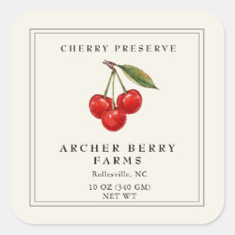 Eenvoudig  Cherry Preserve Jam Jar Label