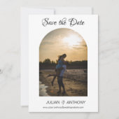 Eenvoudig Chic 2 Foto Huwelijk Save The Date (Voorkant)