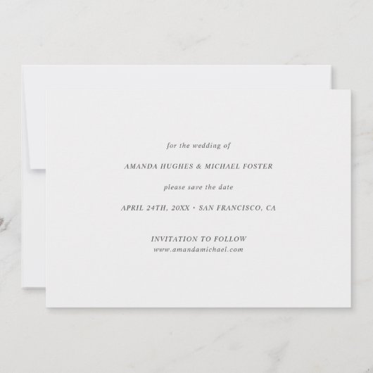 Eenvoudig Chic Aangepaste Multi Foto Collage Trouw Save The Date (Achterkant)