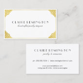 Eenvoudig Chic Art Deco | Faux Gold Foil Visitekaartje (Voorkant / Achterkant)