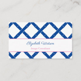 Eenvoudig Chic Blauw En Wit Bamboe Tralie Visitekaartje