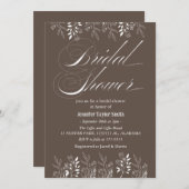 eenvoudig & chic bloemige wilde bloem bruids douc kaart (Voorkant / Achterkant)