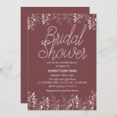 eenvoudig & chic  bloemige wilde bloem bruidsfeest kaart (Voorkant / Achterkant)