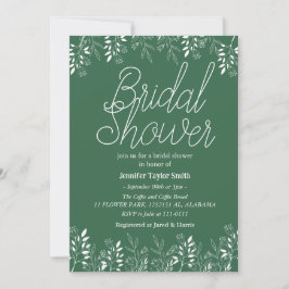 eenvoudig & chic bloemige wilde bloem bruidsfeest kaart