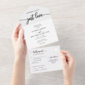 Eenvoudig Chic Bold Calligraphy Casual Weddenschap All In One Uitnodiging (Afscheurbaar)