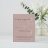 Eenvoudig Chic Botanical Script Dusty Mauve Wedden RSVP Kaartje (Staand voorkant)