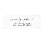Eenvoudig Chic Calligraphy Weduwadres Etiket (Voorkant)