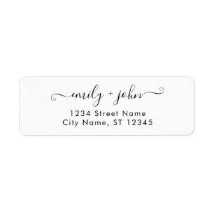 Eenvoudig Chic Calligraphy Weduwen Return-adres Etiket