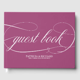 Eenvoudig Chic Cassis Trouwgastenboek Gastenboek