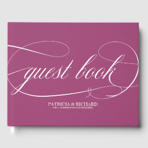 Eenvoudig Chic Cassis Trouwgastenboek Gastenboek